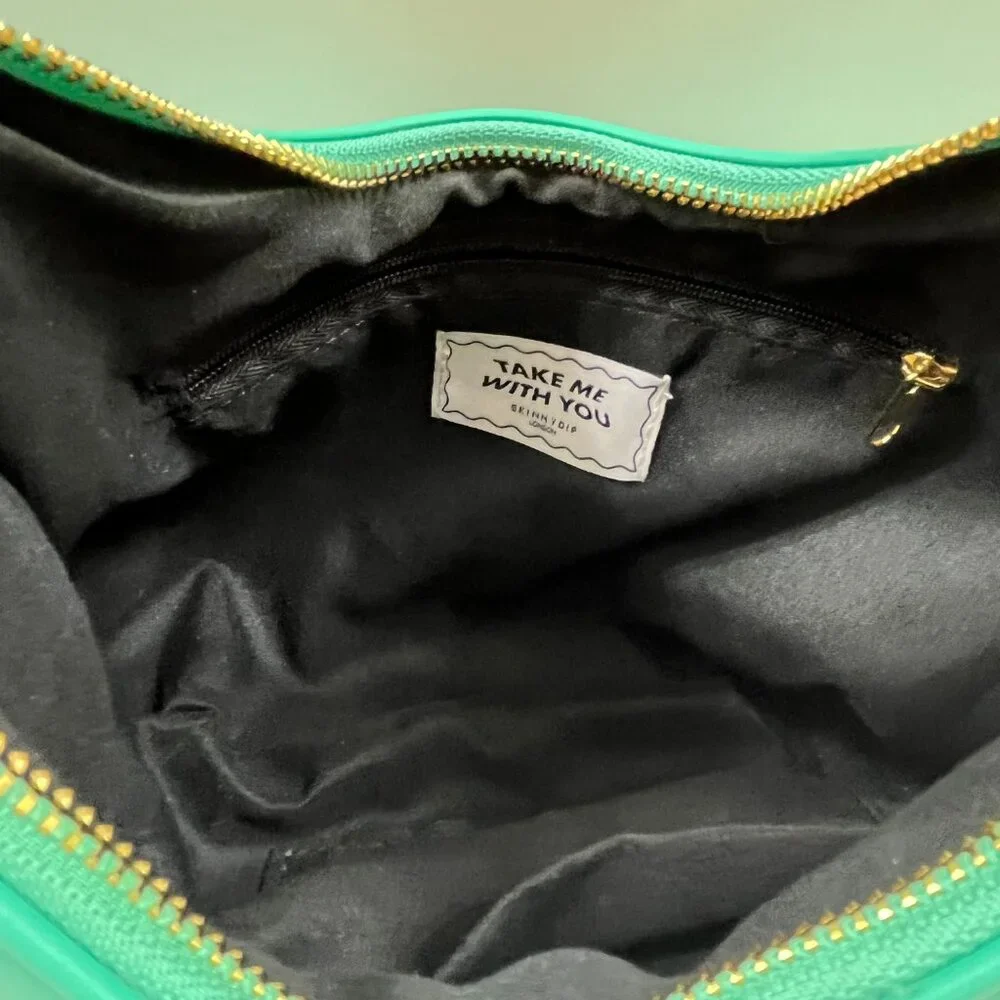 Skinny Dip London - Mint Green Quilted Flowers Shoulder Hobo Handbag - NWOT